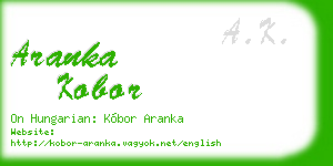 aranka kobor business card